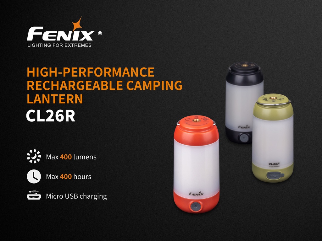 Lanterne rechargeable (max 400 lumens) CL26R Fenix