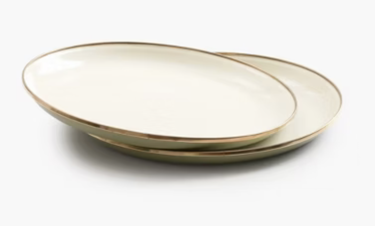 Plate Enamel 2-tone Set 2 PCS Olive Barebones