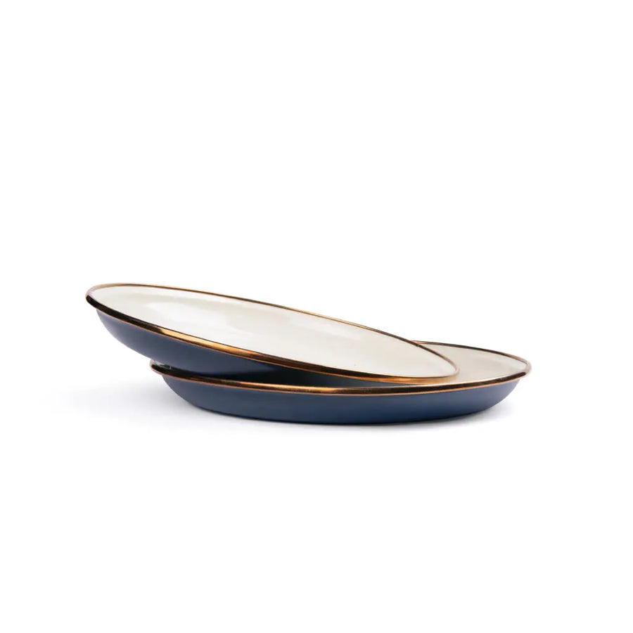 [CKW-1034] Assiette de salade en émaille, set de 2, deep indigo, Barebones