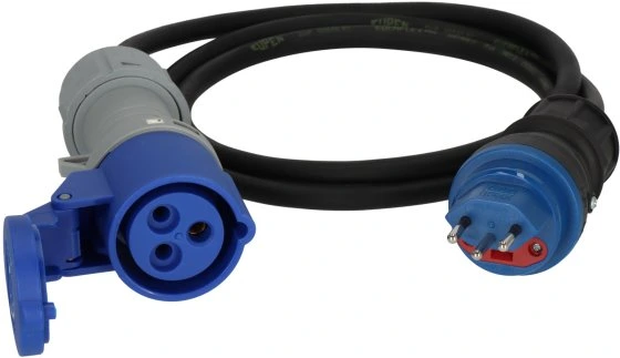 Câble d'adaptateur Pro IP44, 1,5M, H07RN-F 3G T13 ( IP55) F10A, CEE/3 16/230V