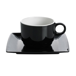 [64711] Set Tasse + Untertasse schwarz Gimex