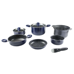 [77225] Set de casseroles 9pc Navy Blue 22cm Gimex