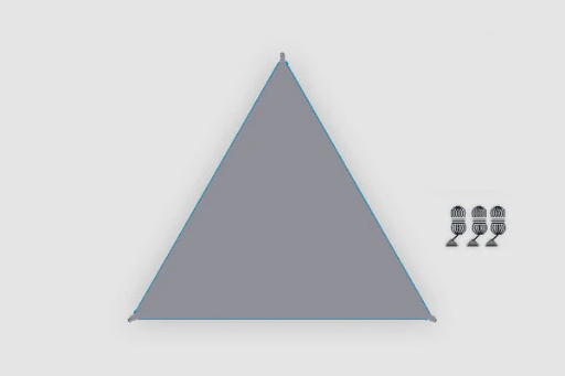 [9961686] Voile d'ombrage connectable Zip-Canvas gris FE bleu clair Bent 