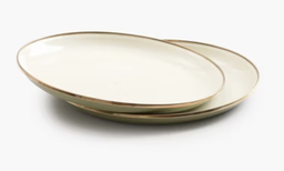 [CKW-1026] Plate Enamel 2-tone Set 2 PCS Olive Barebones